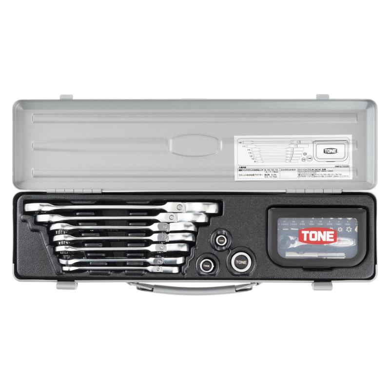 トネ(TONE) 首振クイックラチェットめがねレンチビットラチェットセット RMFQ700BR00 内容32点|メモリーショップ