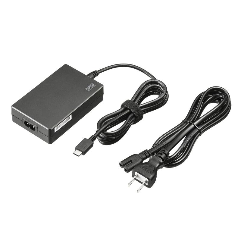 サンワサプライ USB PD対応AC充電器（PD100W・Type-Cケーブル一体型） ACA-PD94BK｜メモリーショップ