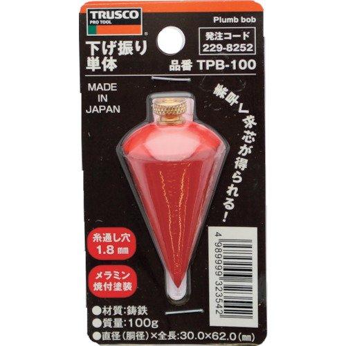 TRUSCO(トラスコ) 下げ振り単体 重量100g 胴径Φ30 全長62mm TPB-100 &times; 12個 【ケース販売】｜メモリーショップ