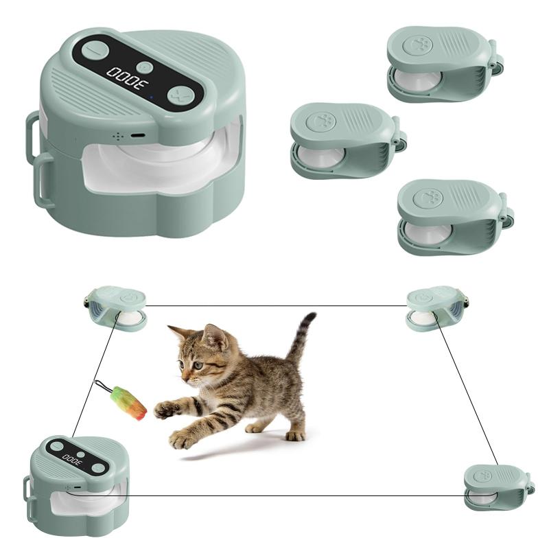 PAKEIS 猫おもちゃ 自動 ひとり遊び お部屋の広さに合わせて組み立て可能 スピード調整可能 リモコン操作可対応 猫じゃらしアクセサリー付き 鳥のさえずりのような音で猫の注意を引きつけ｜メモリーショップ