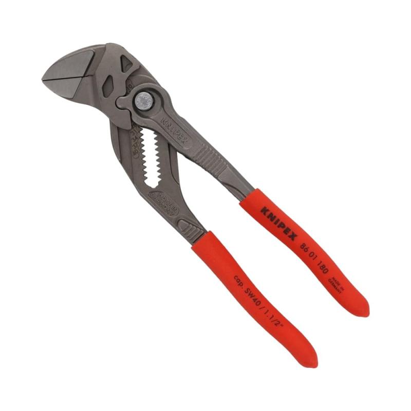 KNIPEX クニペックス 開口範囲調整可能なネジ用ツール プライヤーレンチ プラスチックコーティングハンドル 全長180mm 8601-180SB|メモリーショップ