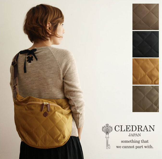 尖んがり10倍 【CLEDRAN クレドラン】ROTA BODY BAG / 上半身御徒面子 L大きさ (CL-2147)肩肉 レディース 通い 通学 アウトドア 難民キャンプ 曲がった掛け 今めかしい 座標 自然的 たわい無い キルティング なめし革 本革 定番 一般受け 日本製 定め事品 差し上げ物