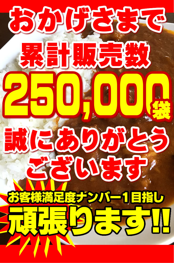 楽天市場 250 000食完売 100 国産牛すじ たまねぎ使用 牛すじ肉カレー210g 中辛 3パック入り 本格派レトルト 非常食 保存食 全国送料無料 総合食品通販 楽天市場店