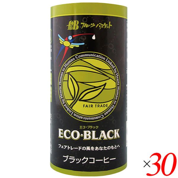 【4/18(土)限定！ポイント最大7倍！】コーヒー 缶コーヒー ブラック ECO・BLACK 195g 30個セット フルーツバスケット