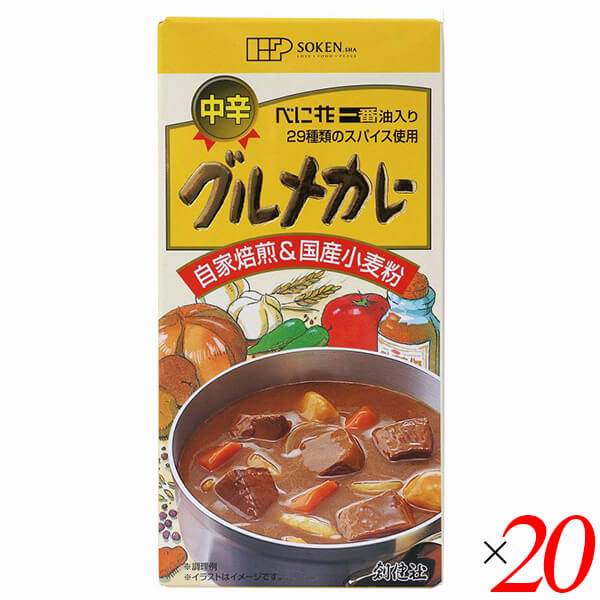カレー粉 カレールー カレールウ 創健社 グルメカレー（中辛） 115g 20個セット 送料無料