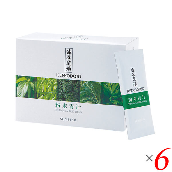 【4/18(土)限定！ポイント最大7倍！】サンスター 健康道場・粉末青汁 300g(10g×30) 6個セット 青汁 国産 個包装 送料無料