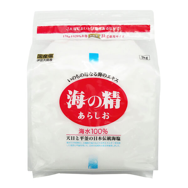 【4/19(日)限定！ポイント2倍！】粗塩 あら塩 あらしお 海の精 あらしお(赤) 3kg 送料無料