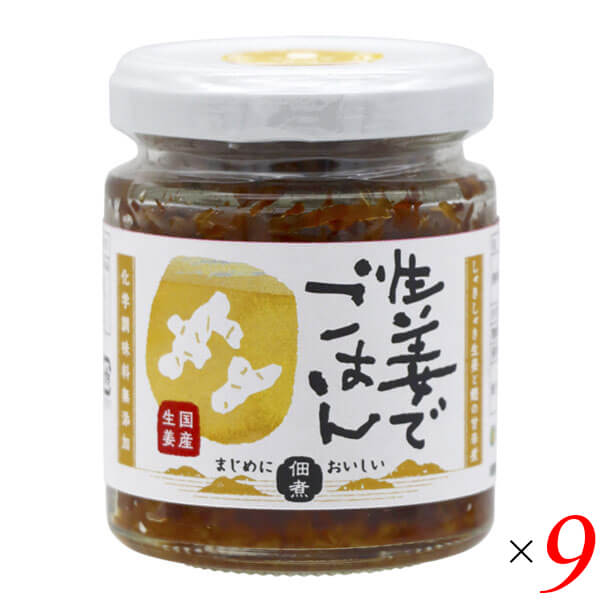 【マラソン限定！ポイント2倍！】マルシマ 生姜でごはん 70g 9個セット 佃煮 ショウガ 国産