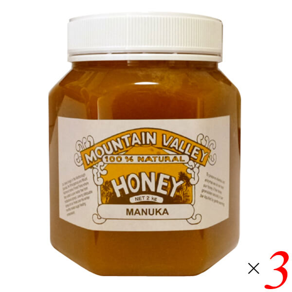 【100円クーポン!】学割6倍!マウンテンバレー マヌーカ蜂蜜 2kg 3個セット マヌカはちみつ マヌカハニー|メンコスジャパン
