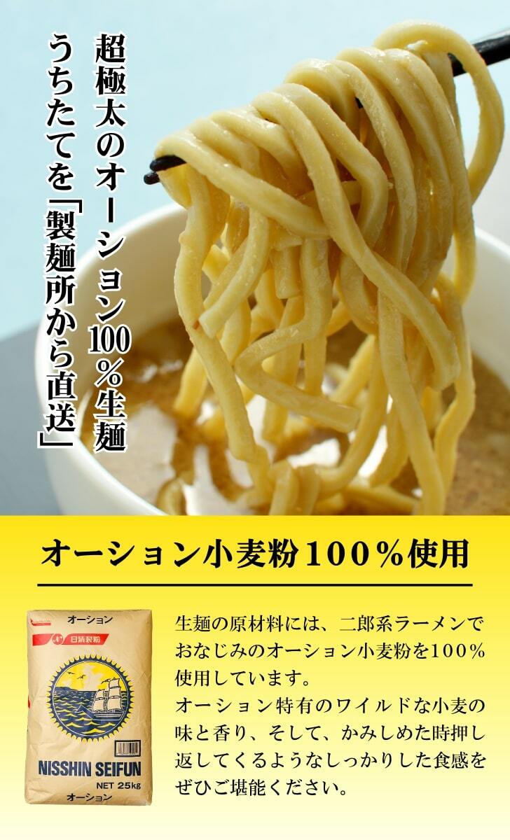 二郎系つけ麺(冷凍・4食オーション麺濃厚スープ極厚チャーシューのセット)オーション100%使用の生麺/超極太麺二郎系ラーメンラーメン二郎二郎系二郎ラーメン取り寄せ通販お取り寄せ家二郎ラーメンセット二郎インスパイア麺くる