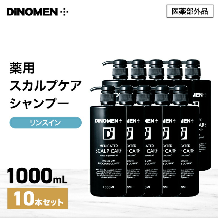 【尖んがり10倍 6/4 20時-6/11 1:59】 シャンプー メンズ スカルプケア DiNOMEN 薬用スカルプケア リンスイン シャンプー 1000ml×10本 フケ かゆみ 抜毛 薄毛 ボタニカル 成人男性 一緒になる買いもとめる  育毛剤の前に 育毛剤のにじみ出るを受け支える △ 父の日 差し上げ物 ラッピング