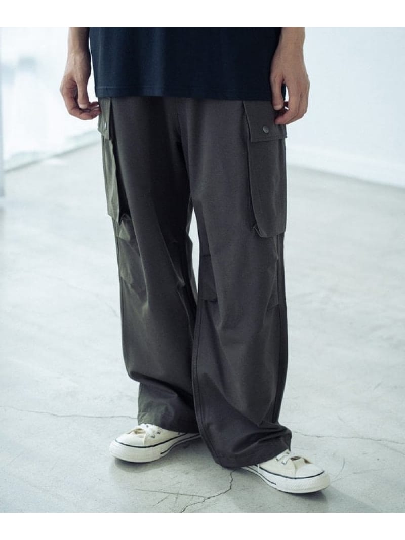 【SALE／20%OFF】ストレッチポリエステルツイルワイドカーゴ RATTLE TRAP メンズ ビギ パンツ その他のパンツ カーキグリーン ブラック【RBA_E】【送料無料】[ Fashion]