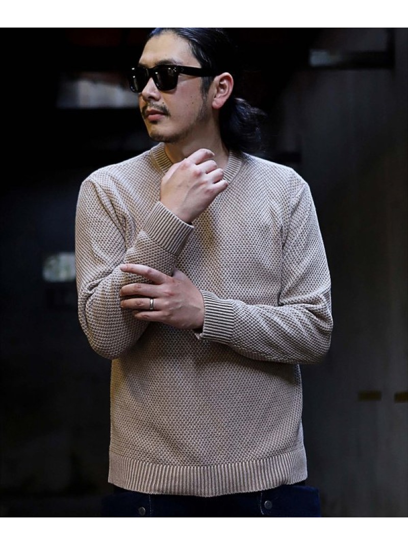 鹿の子編みプルオーバーニット Rattle ニット ビギ メンズ Trap 長袖ニット