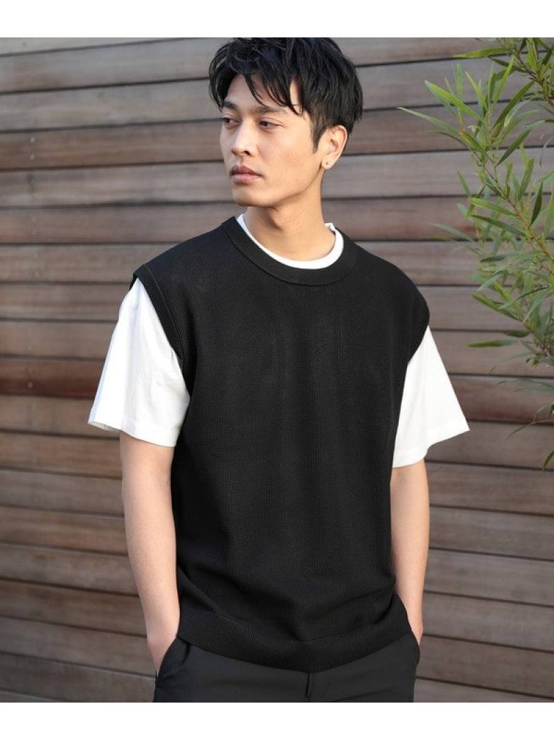 ニットベストナチュラルストレッチtシャツ 2点セット Union Station メンズ