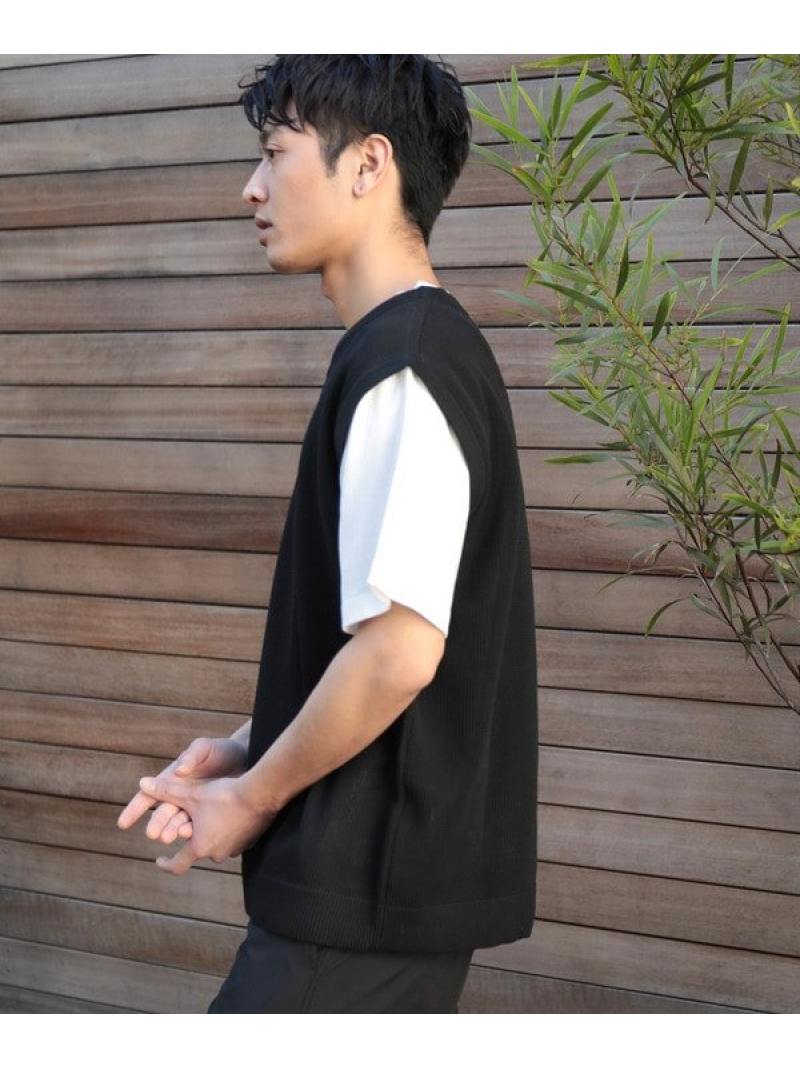 ニットベストナチュラルストレッチtシャツ 2点セット メンズ Station Union