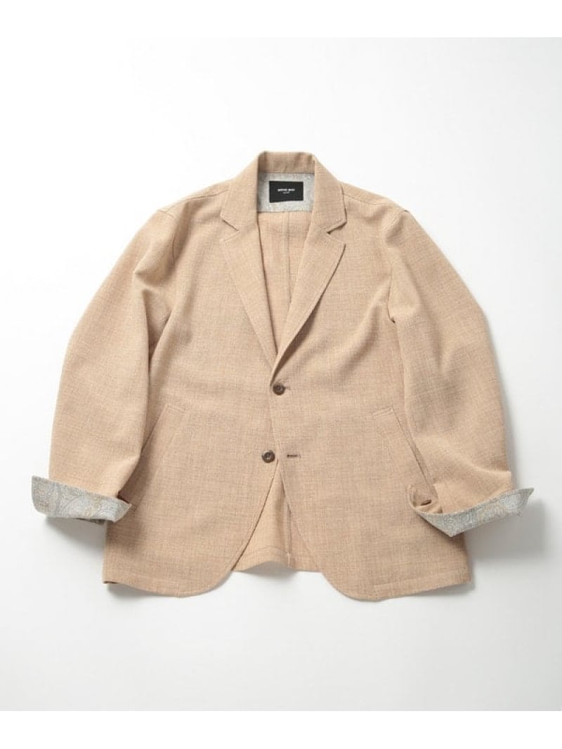 【SALE／50%OFF】ブッチャーストレッチカジュアルジャケット MEN\u0027S BIGI メンズ ビギ ジャケット・アウター テーラードジャケット・ブレザー 青み ベージュ 緑であること【RBA_E】【貨物輸送無料】[ Fashion]