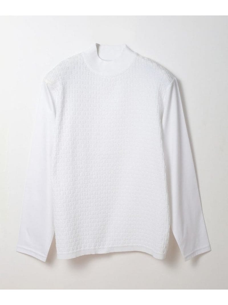 【SALE／30%OFF】ニットコンビモックネックカットソー MEN'S BIGI メンズ ビギ トップス カットソー・Tシャツ ホワイト グレー ネイビー【RBA_E】【送料無料】[ Fashion]