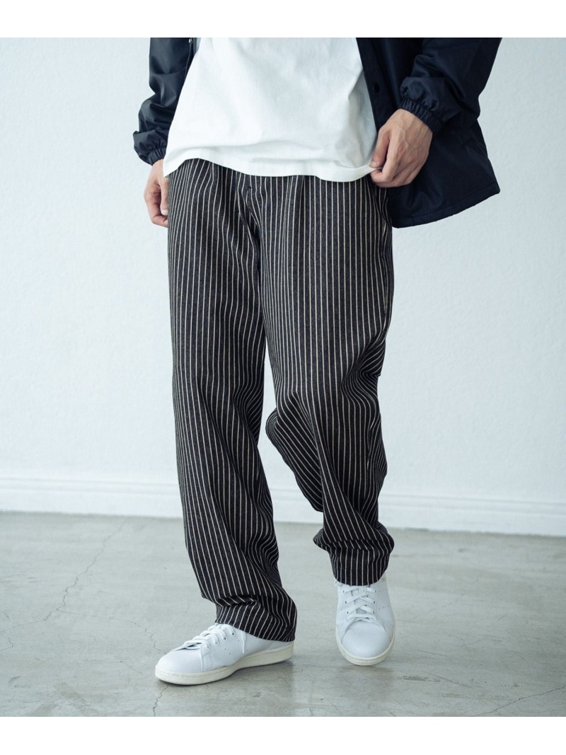 【SALE／30%OFF】ストレッチヒッコリーワンタックワイドテーパードパンツ RATTLE TRAP メンズ ビギ パンツ その他のパンツ ブラック ネイビー【RBA_E】【送料無料】[ Fashion]｜MENS BIGI／メンズビギ