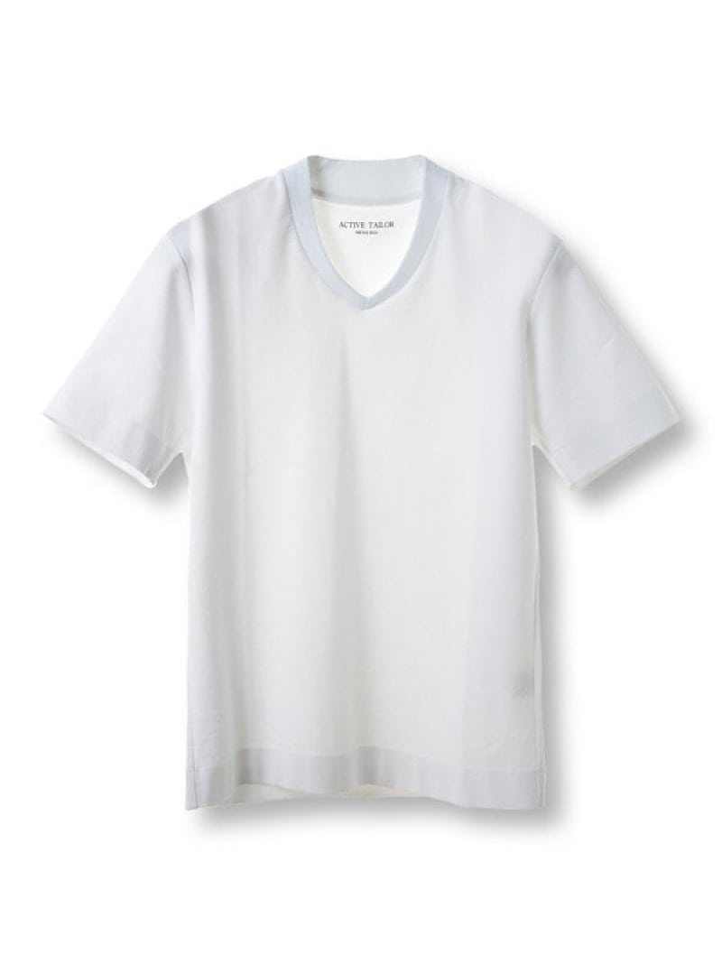 【ACTIVE TAILOR/アクティブテイラー】シルケットスムースVネックTシャツ＜接触冷感 / UVカット＞ MEN'S BIGI メンズ ビギ トップス カットソー・Tシャツ グレー ホワイト ブラウン ブラック ネイビー【送料無料】[ Fashion]