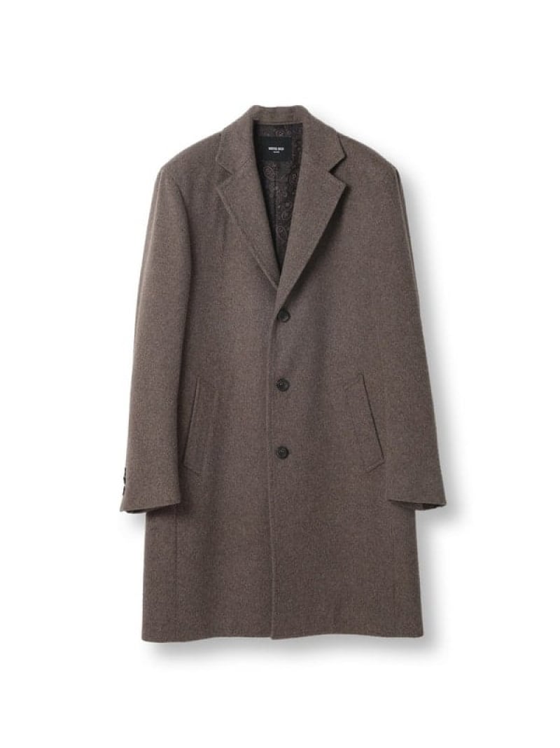【SALE／30%OFF】スーパ-140ウールビーバーチェスターコート MEN\u0027S BIGI メンズ ビギ ジャケット・アウター チェスターコート 黒いこと 薄墨色【RBA_E】【貨物輸送無料】[ Fashion]