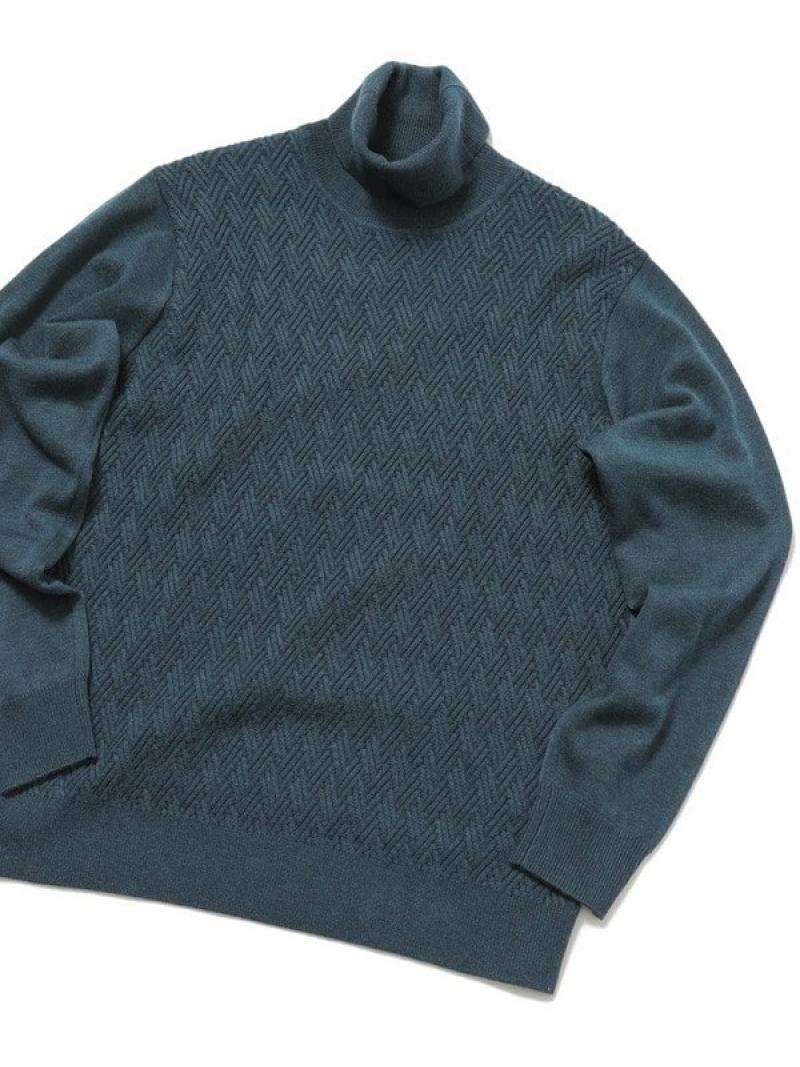 12g ジャガード織りハイゲージタートルニット メンズ ビギ Men S Bigi