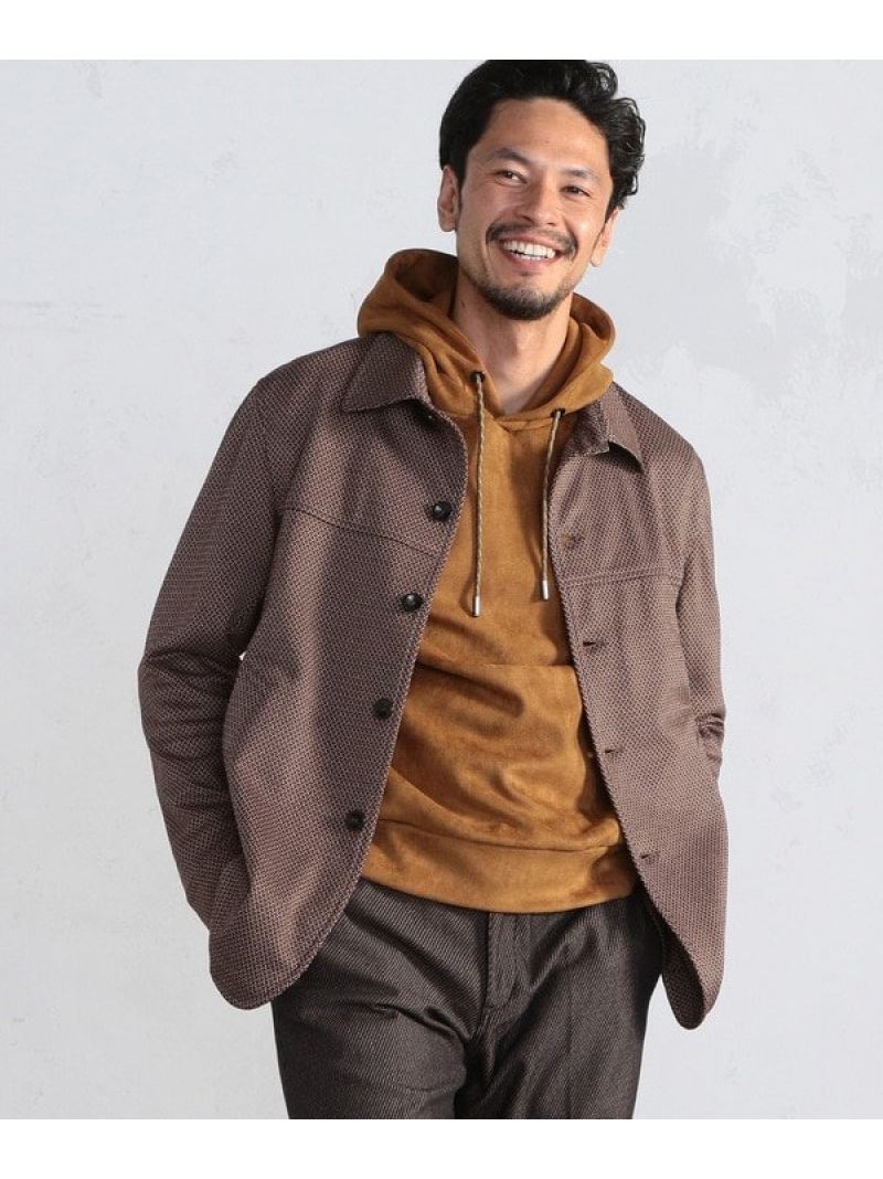 レトロヘリンボーン柄ジャカードジャージジャケット Men S メンズ Bigi