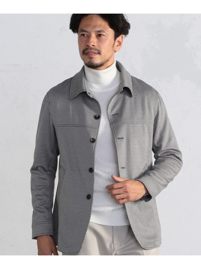 レトロヘリンボーン柄ジャカードジャージジャケット Men S メンズ Bigi