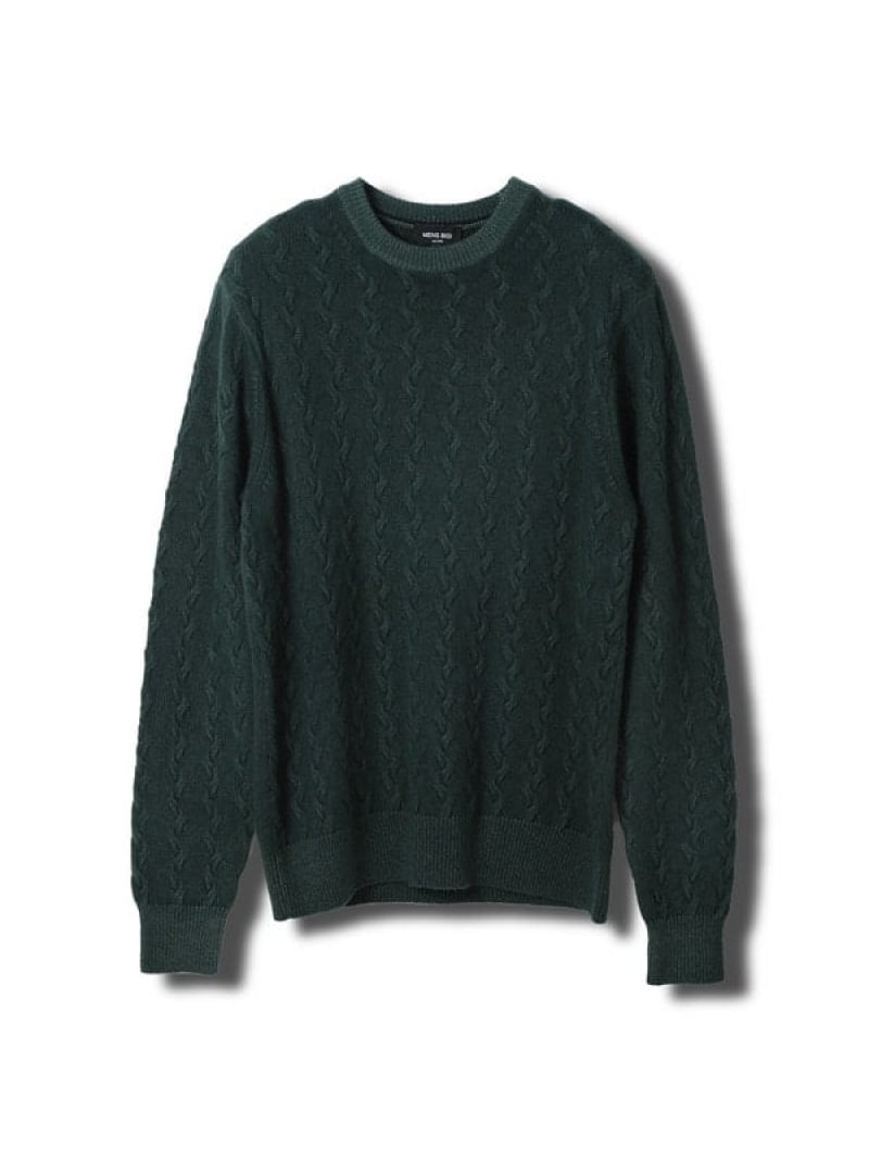 【SALE／50%OFF】5G スノー加工ケーブルクルーニット MEN'S BIGI メンズ ビギ トップス ニット グリーン グレー ブラック オレンジ【RBA_E】【送料無料】[ Fashion]