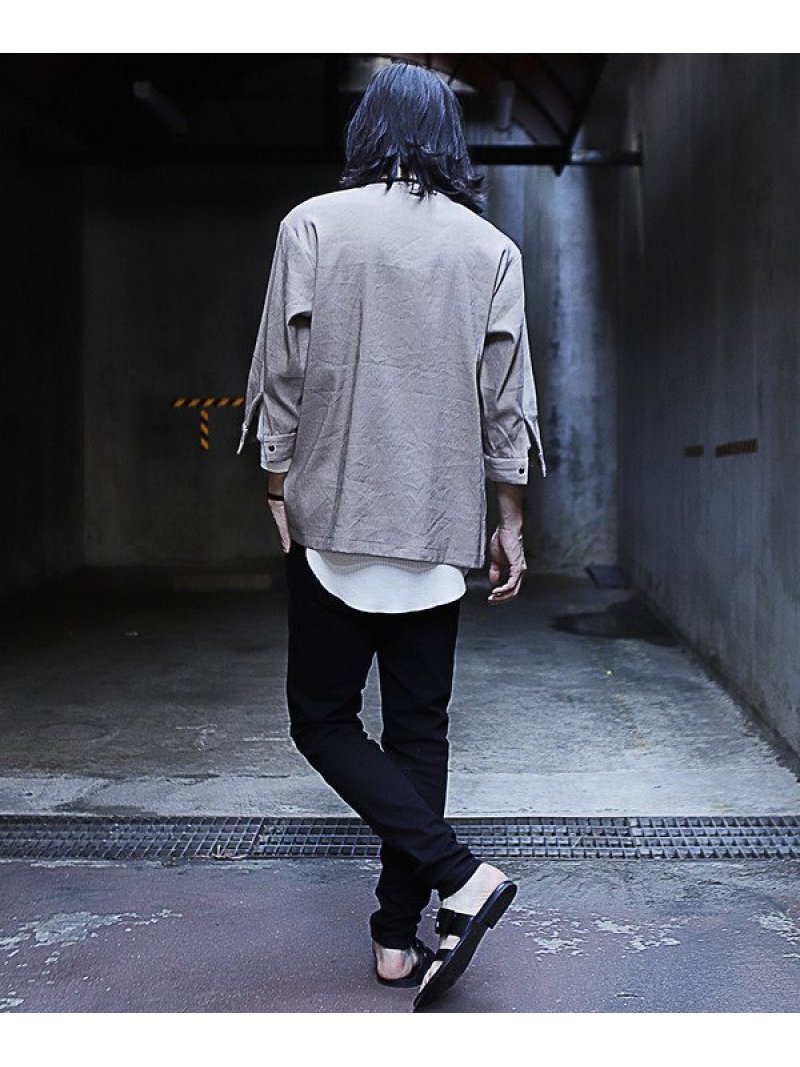 スラブリネンストレッチシャツ Rattle シャツ ビギ Trap メンズ