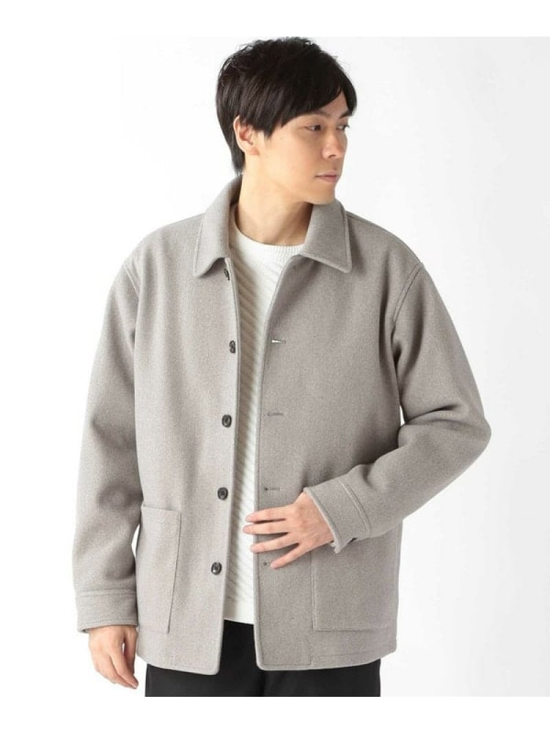 【SALE／50%OFF】フリースメルトンカバーオールブルゾン UNION STATION メンズ ビギ ジャケット・アウター 上衣・前掛け ベージュ 米国海軍 薄墨色【RBA_E】【貨物輸送無料】[ Fashion]