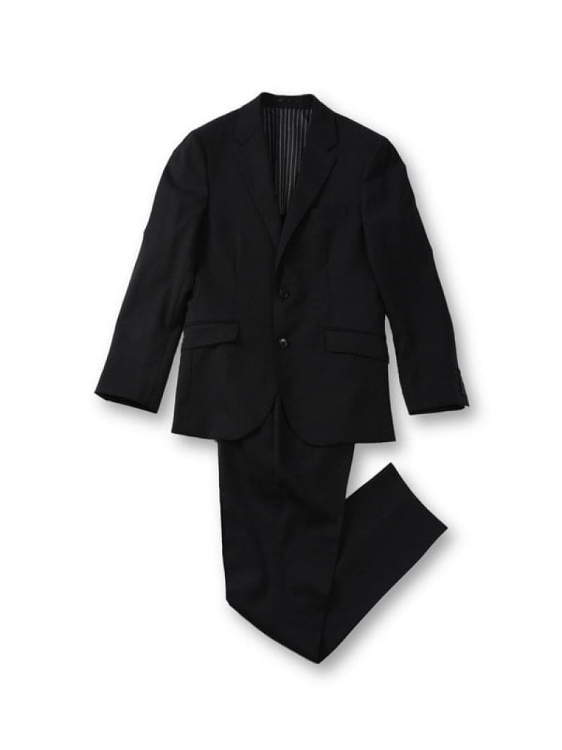 サージ綾ブラック無地スーツ MEN'S BIGI メンズ ビギ スーツ・フォーマル セットアップスーツ ブラック【送料無料】[ Fashion]