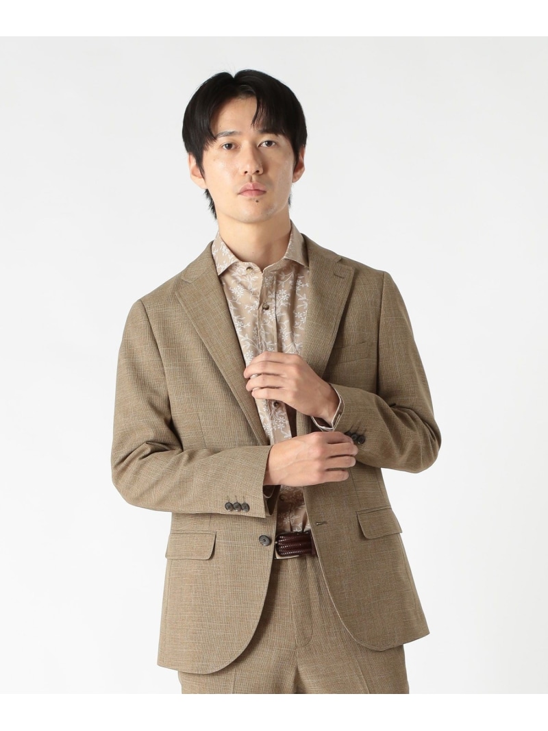 ウーリーノ千鳥格子柄テーラードジャケット MEN'S BIGI メンズ ビギ ジャケット・アウター テーラードジャケット・ブレザー ネイビー グレー ベージュ【送料無料】[ Fashion]｜MENS BIGI／メンズビギ