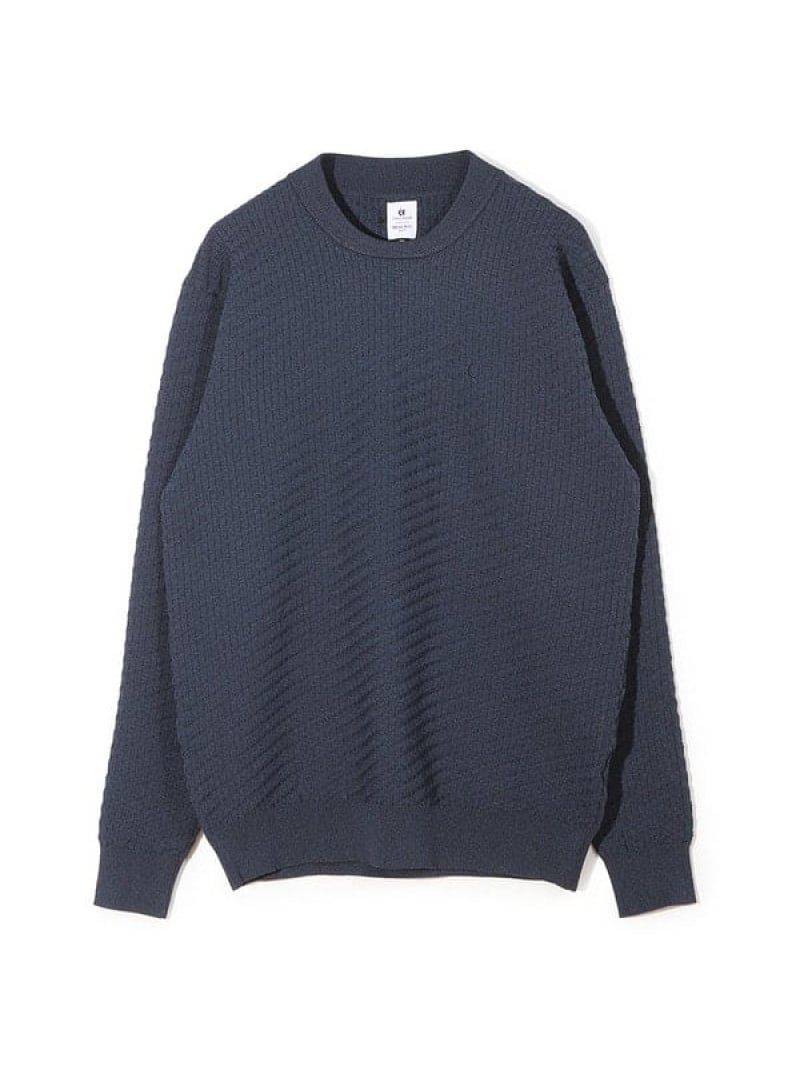 【COLE HAAN/電話を掛ける ハーン】別注ブリスタージャガードハイゲージニットTEE＜マシンウォッシャブル＞ MEN\u0027S BIGI メンズ ビギ トップス 編み物 米国海軍 白いこと 黒いこと【貨物輸送無料】[ Fashion]