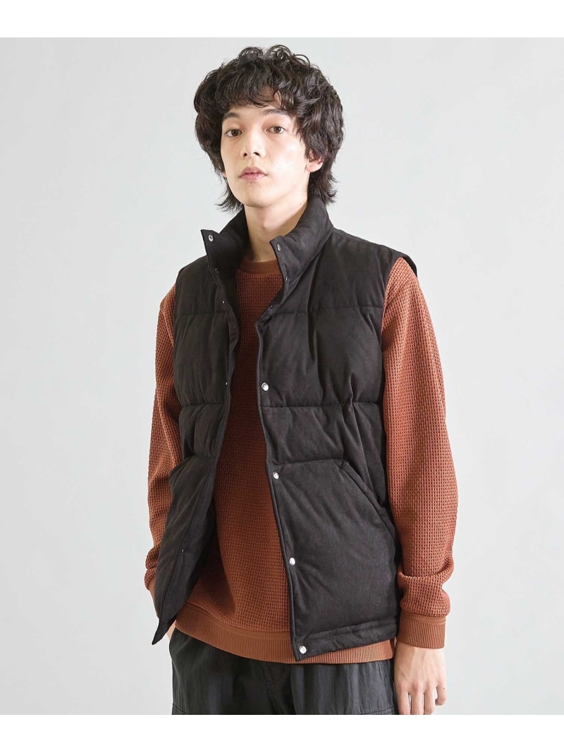 【SALE／50%OFF】フェイクスウェード 中綿ベスト UNION STATION メンズ ビギ ジャケット・アウター ダウンジャケット・ダウンベスト ベージュ ブラック【RBA_E】【送料無料】[ Fashion]｜MENS BIGI／メンズビギ