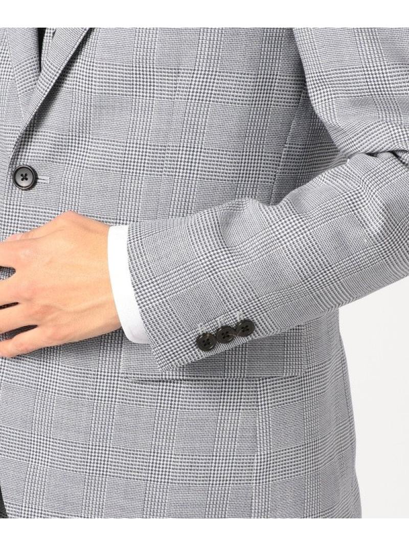 リネン混グレンチェックジャケット Crowded Closet ビギ メンズ ビジネス