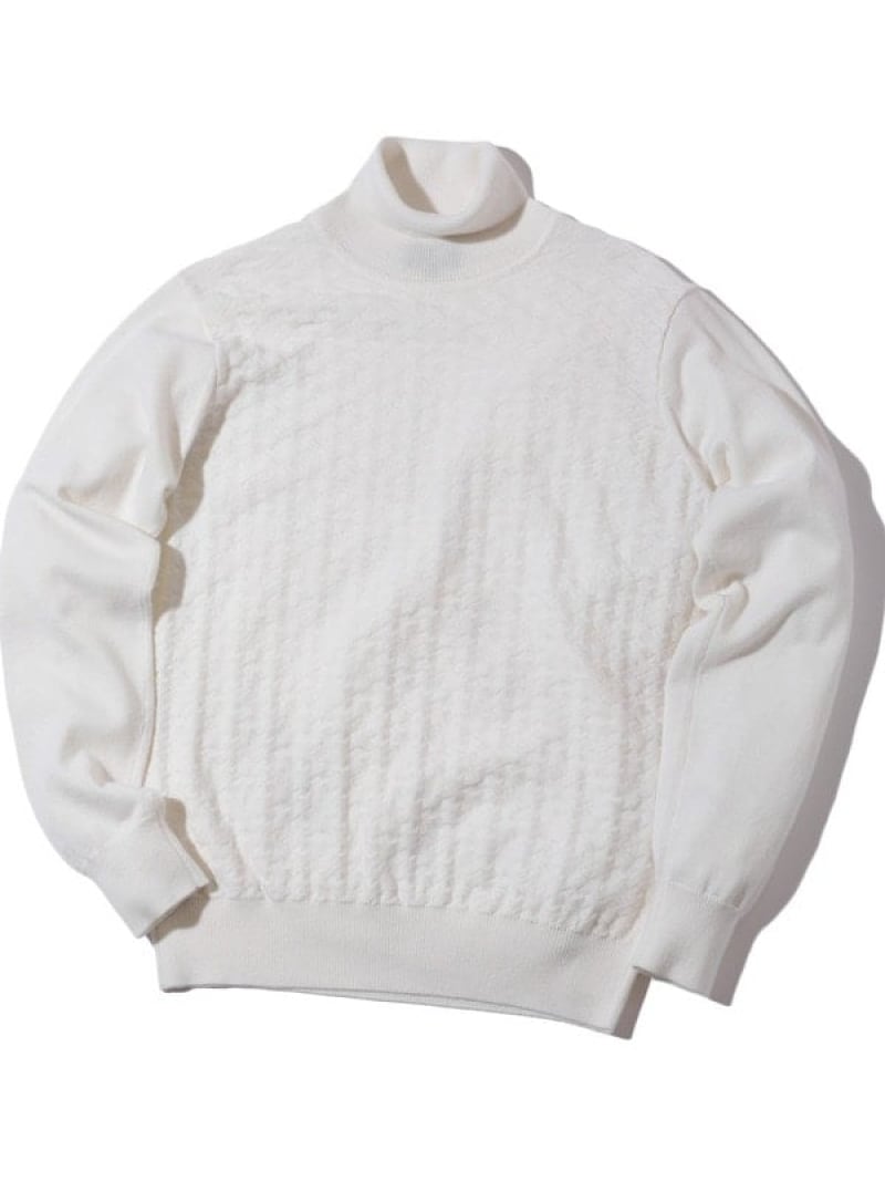【SALE／50%OFF】ランダムヘリンボン編み12Gジャカードタートルネックニット MEN\u0027S BIGI メンズ ビギ トップス 編み物 青碧 赤いこと 黒いこと 白いこと【RBA_E】【貨物輸送無料】[ Fashion]