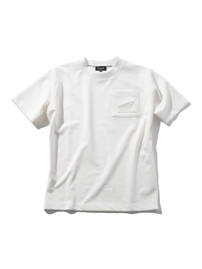 【SALE／50%OFF】【HONDA / ホンダ】別注 バイクエンブレムポケットTEE MEN'S BIGI メンズ ビギ トップス カットソー・Tシャツ ネイビー ホワイト【RBA_E】【送料無料】[ Fashion]｜MENS BIGI／メンズビギ
