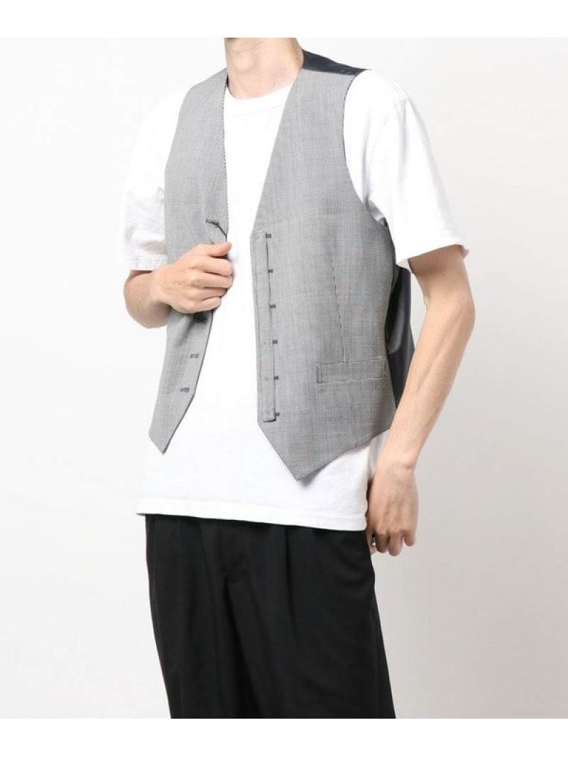 シルクヘリンボーン リバーシブルベスト メンズ Men S Bigi