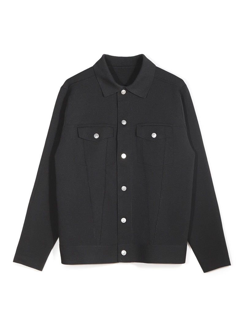 【SALE／50%OFF】デニムジャケット風ミラノリブニットアウター MEN'S BIGI メンズ ビギ ジャケット・アウター ブルゾン・ジャンパー ブラック ブラウン ネイビー【RBA_E】【送料無料】[ Fashion]｜MENS BIGI／メンズビギ
