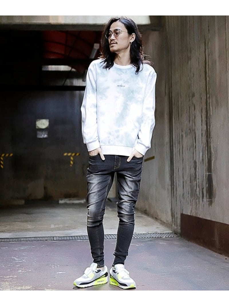 タイダイ染め ラバープリント裏毛プルオーバー Rattle Trap メンズ