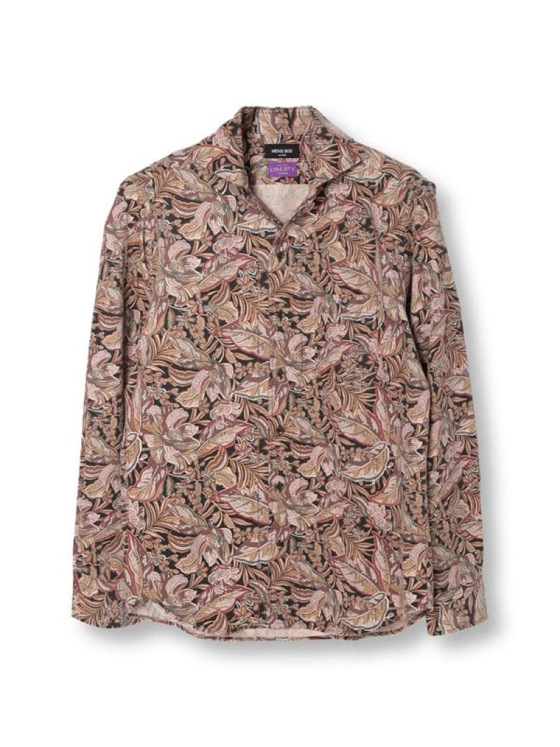 【SALE／50%OFF】Liberty コーデュロイフラワープリントシャツ MEN'S BIGI メンズ ビギ トップス シャツ・ブラウス ブルー レッド ブラック【RBA_E】【送料無料】[ Fashion]