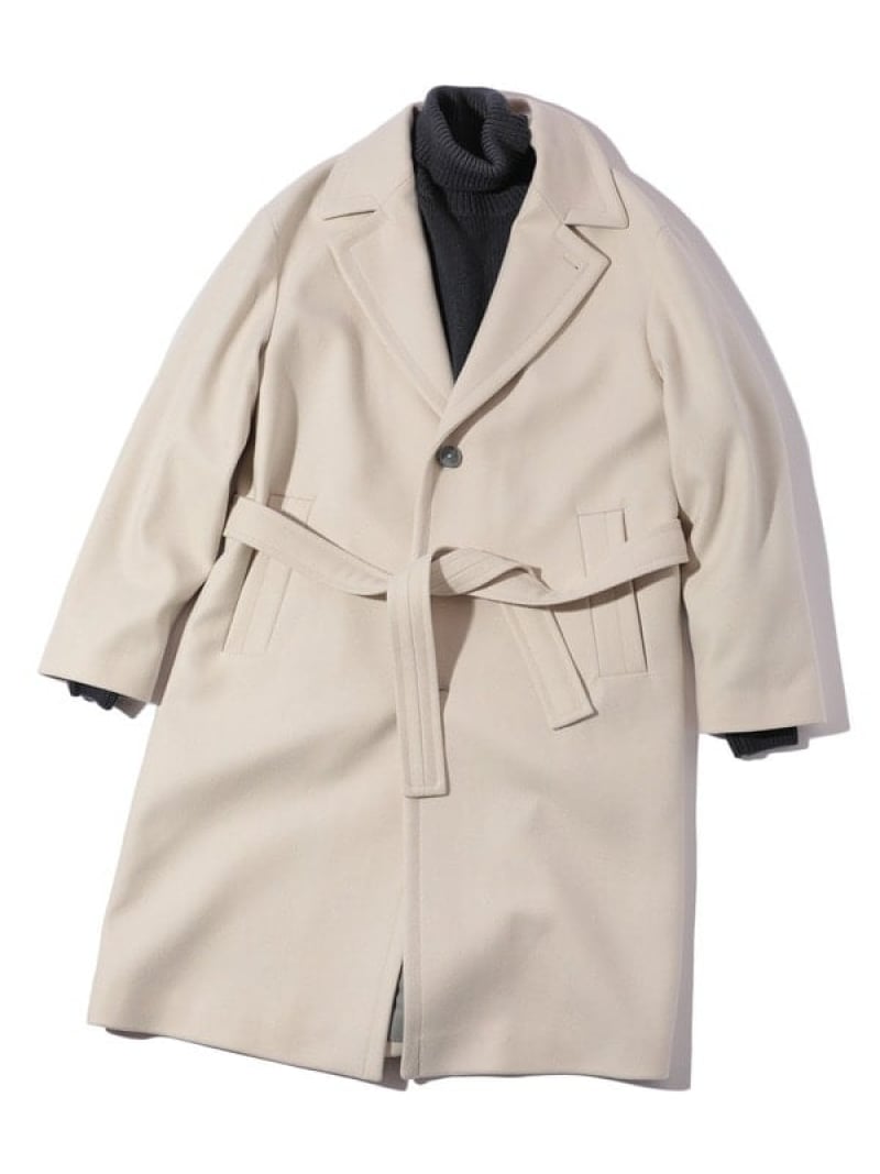 【hevo別注】ヴァージンウールメルトンチェスターフィールドコート DISTINCTION MEN\'S BIGI メンズ ビギ ジャケット・アウター ダウンジャケット・ダウンベスト ブラック ベージュ【送料無料】[ Fashion]
