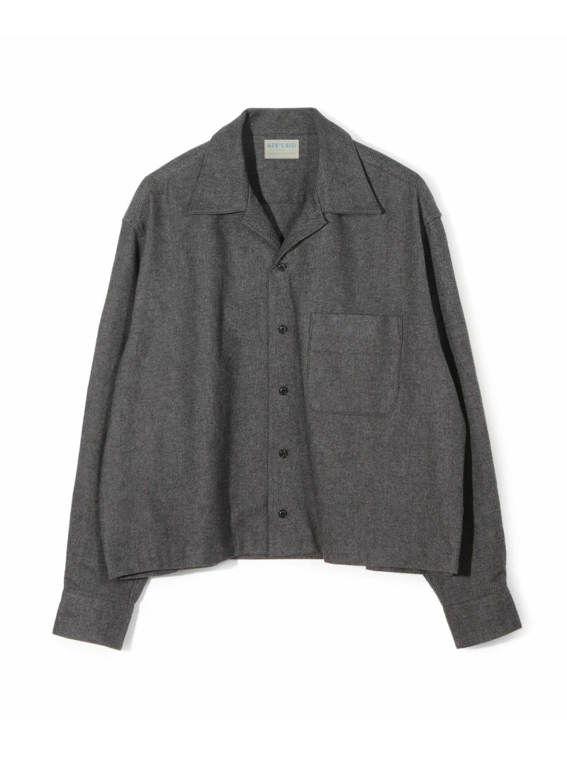 【50th Anniv . 菊池武夫】SHORT COTTON FLANNEL SHIRTS MEN'S BIGI メンズ ビギ トップス シャツ・ブラウス グレー【送料無料】[ Fashion]｜MENS BIGI／メンズビギ