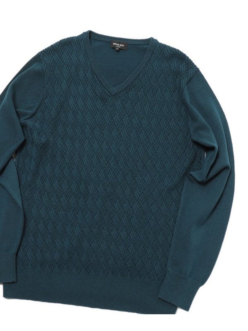12gジャガードvネックニット Men S ビギ メンズ 長袖ニット ニット Bigi
