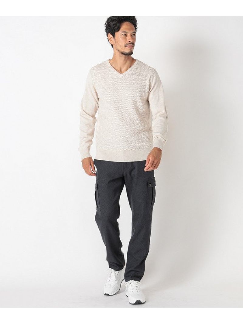 12gジャガードvネックニット Men S ビギ メンズ 長袖ニット ニット Bigi