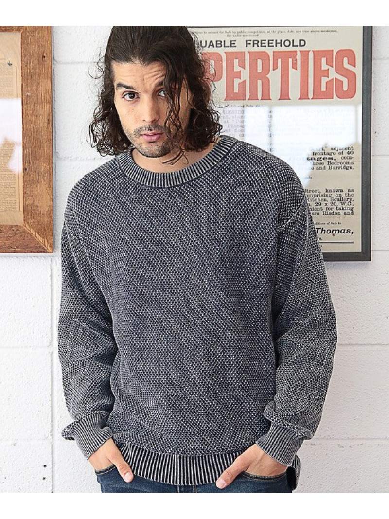 鹿の子編みプルオーバーニット Rattle ビギ ニット 長袖ニット メンズ Trap