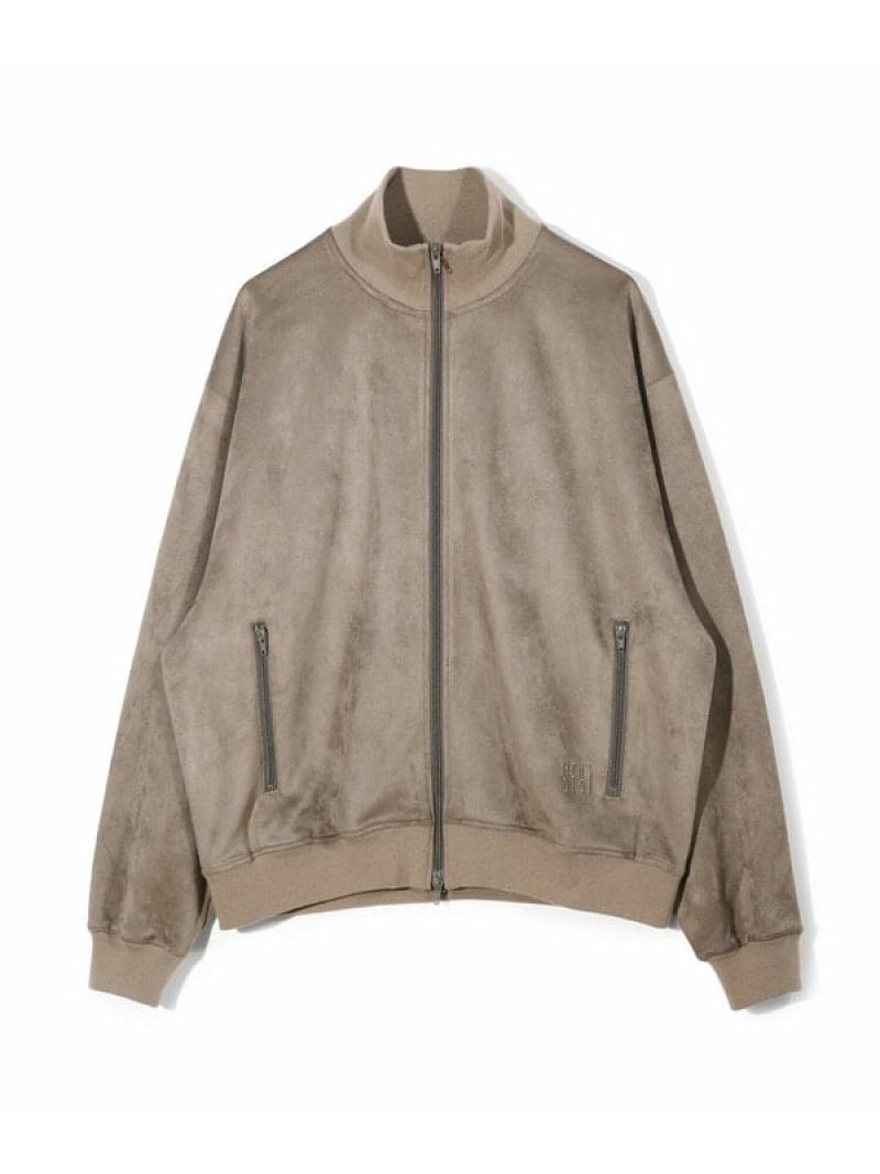 【50th Anniv . 中田 慎介】 SUEDE LIKE/HOUND'S TOOTH TRACK JACKET MEN'S BIGI メンズ ビギ ジャケット・アウター ブルゾン・ジャンパー ベージュ ブラウン【送料無料】[ Fashion] 19,008円