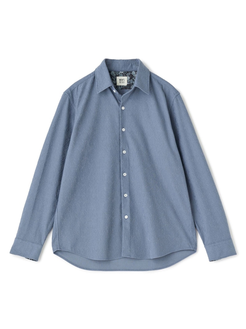 トリコットジャージ ジャガードシャツ MEN'S BIGI メンズ ビギ トップス シャツ・ブラウス ブルー ブラック ブラウン【送料無料】[ Fashion]｜MENS BIGI／メンズビギ