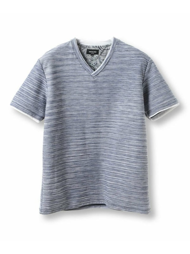 スラブタック天竺素材Tシャツ＜吸水速乾＞ MEN'S BIGI メンズ ビギ トップス カットソー・Tシャツ ネイビー ブルー グリーン【送料無料】[ Fashion]