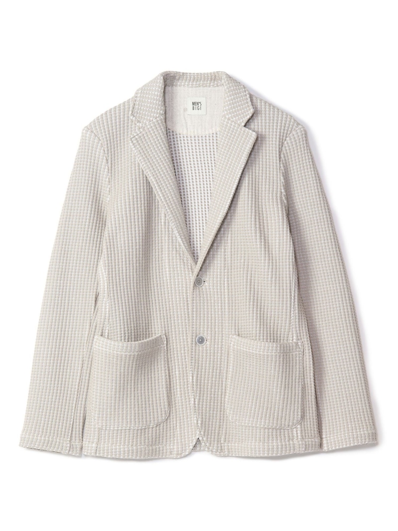 【SALE／50%OFF】オニワッフル 2Bライトジャケット MEN'S BIGI メンズ ビギ ジャケット・アウター テーラードジャケット・ブレザー ブルー ベージュ【RBA_E】【送料無料】[ Fashion]｜MENS BIGI／メンズビギ
